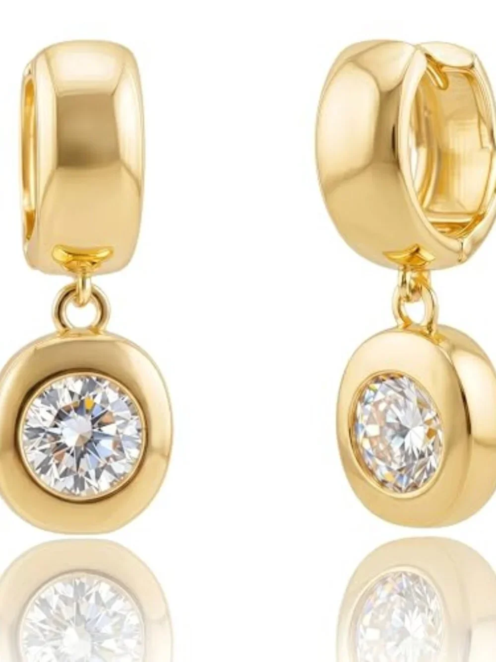 Dangle Flower Gold Earrings for Women, Trendy Statement Hoop Earrings